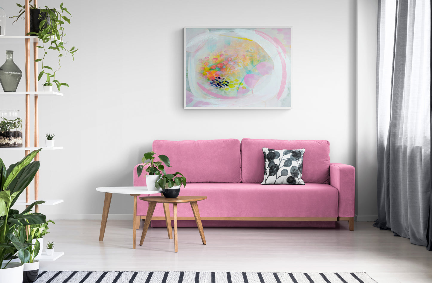 Pink Abstract Art Giclee Print on Stretched Canvas or Fine Art Paper - IL15