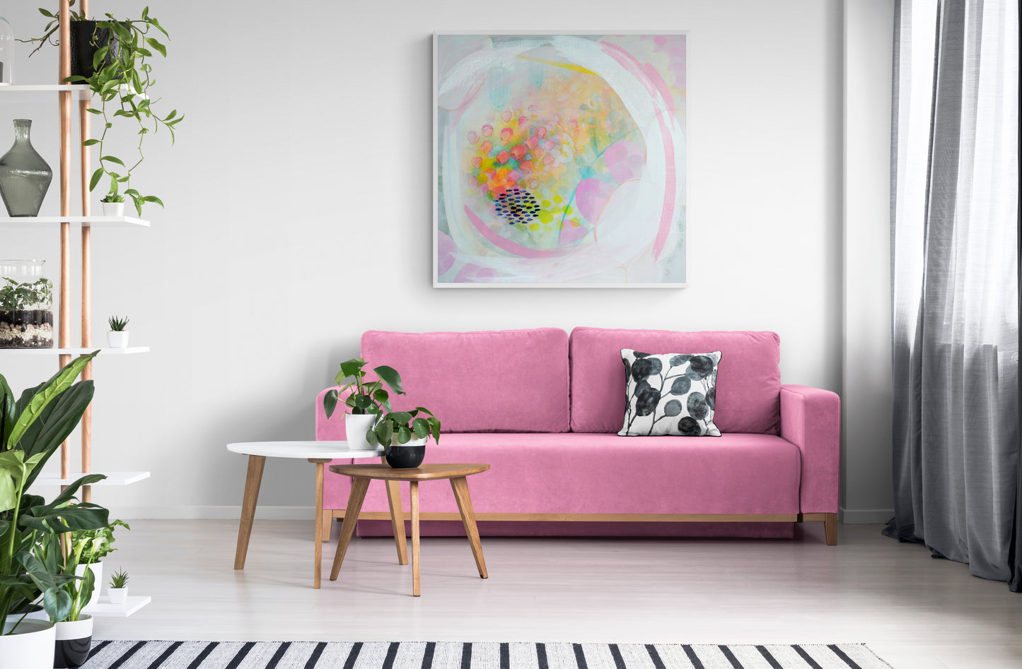 Pink Abstract Art Giclee Print on Stretched Canvas or Fine Art Paper - IL15