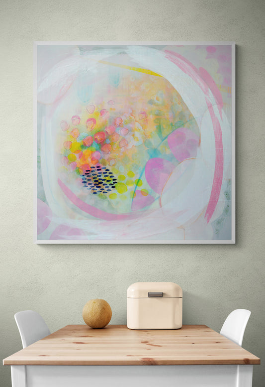 Pink Abstract Art Giclee Print on Stretched Canvas or Fine Art Paper - IL15