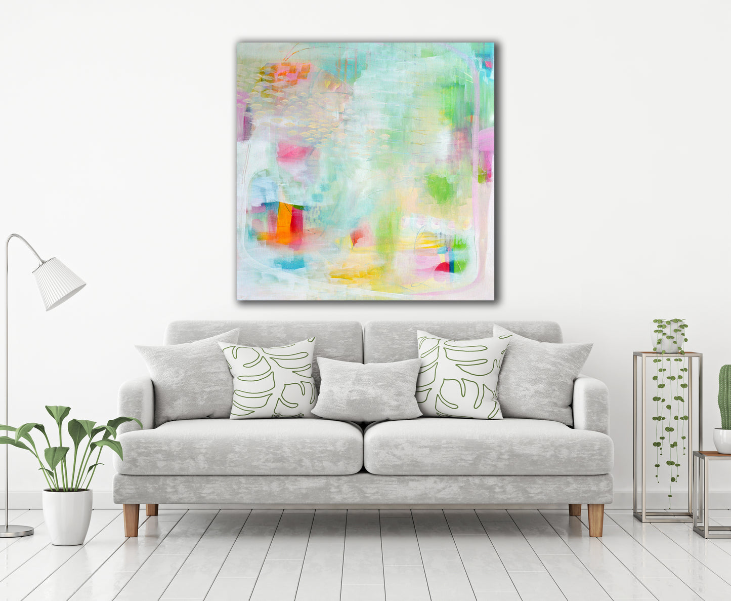Green Abstract Art Giclee Print on Stretched Canvas or Fine Art Paper - IL7