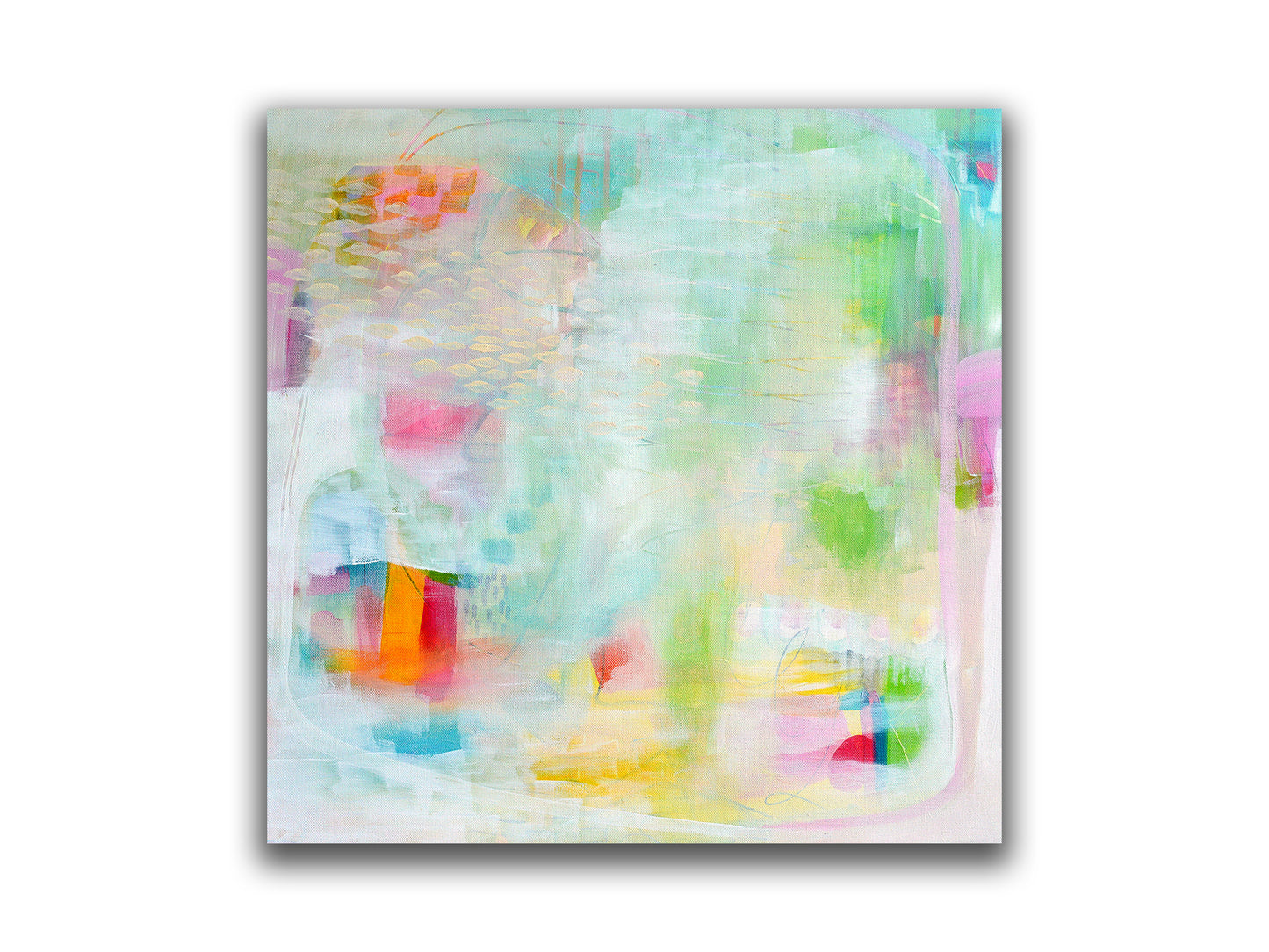 Green Abstract Art Giclee Print on Stretched Canvas or Fine Art Paper - IL7