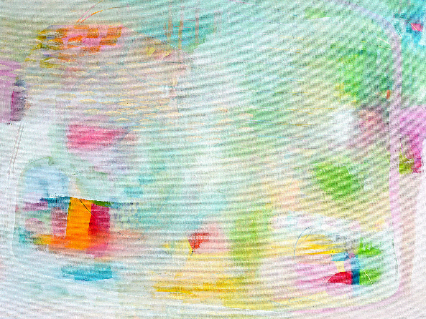 Green Abstract Art Giclee Print on Stretched Canvas or Fine Art Paper - IL7