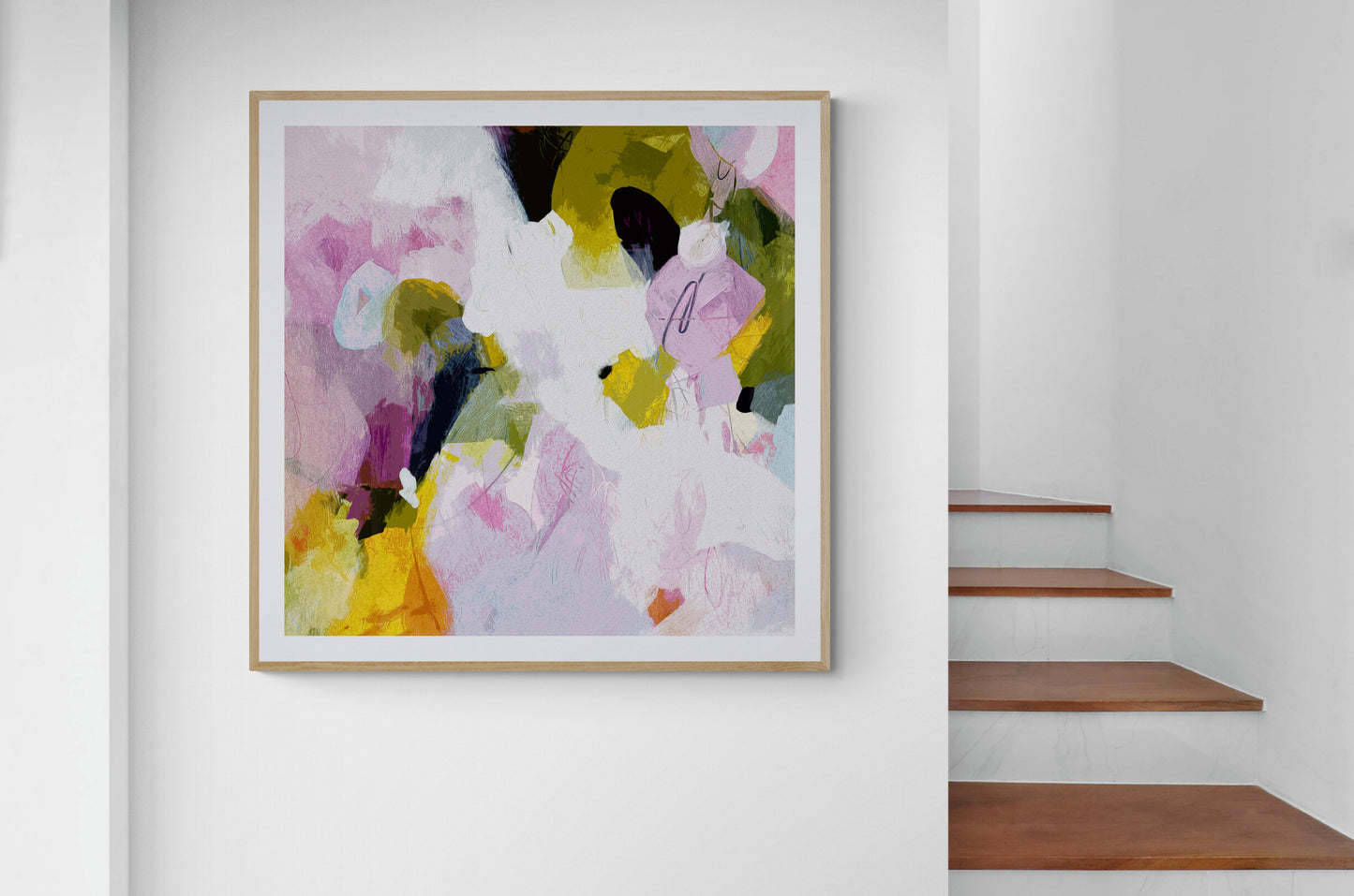 Purple and Green Abstract Art Giclee Print on Stretched Canvas or Fine Art Paper - CAO1