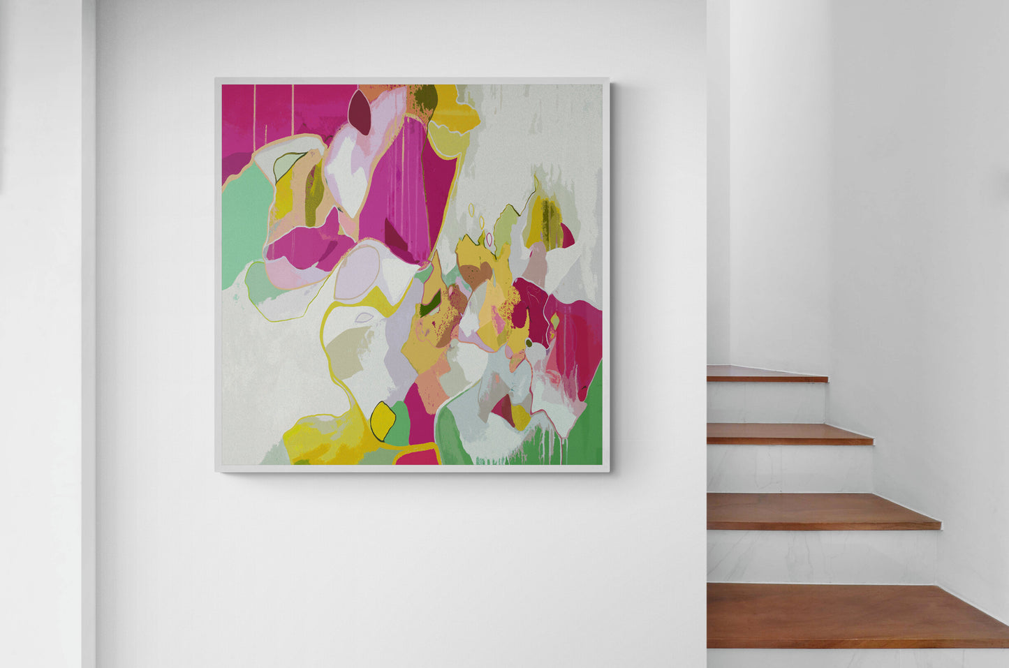 Modern Magenta Abstract Art Giclee Print on Stretched Canvas or Fine Art Paper - CA200