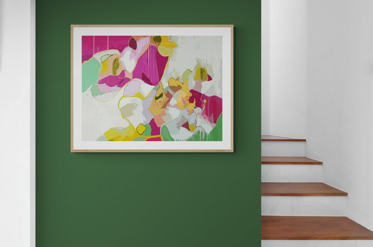 Modern Magenta Abstract Art Giclee Print on Stretched Canvas or Fine Art Paper - CA200