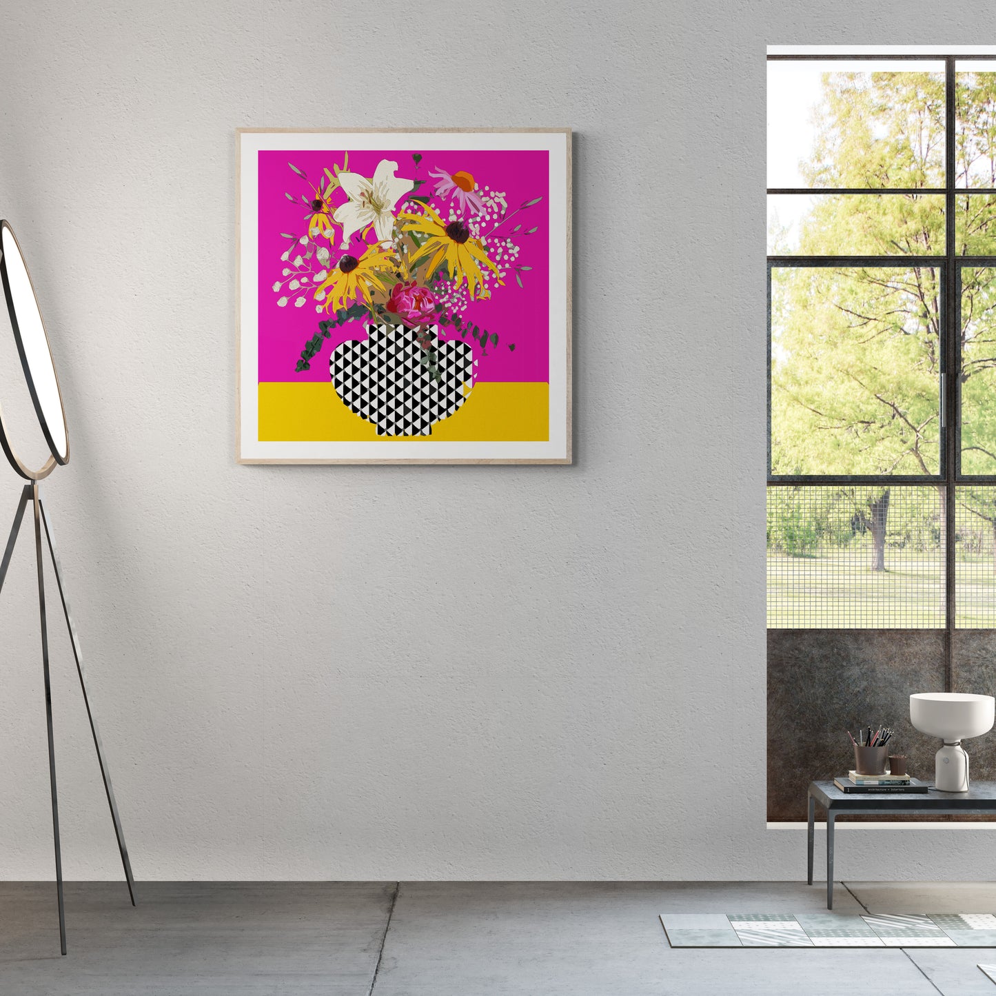 Vibrant Floral Wall Art Print on Stretched Canvas or Fine Art Paper