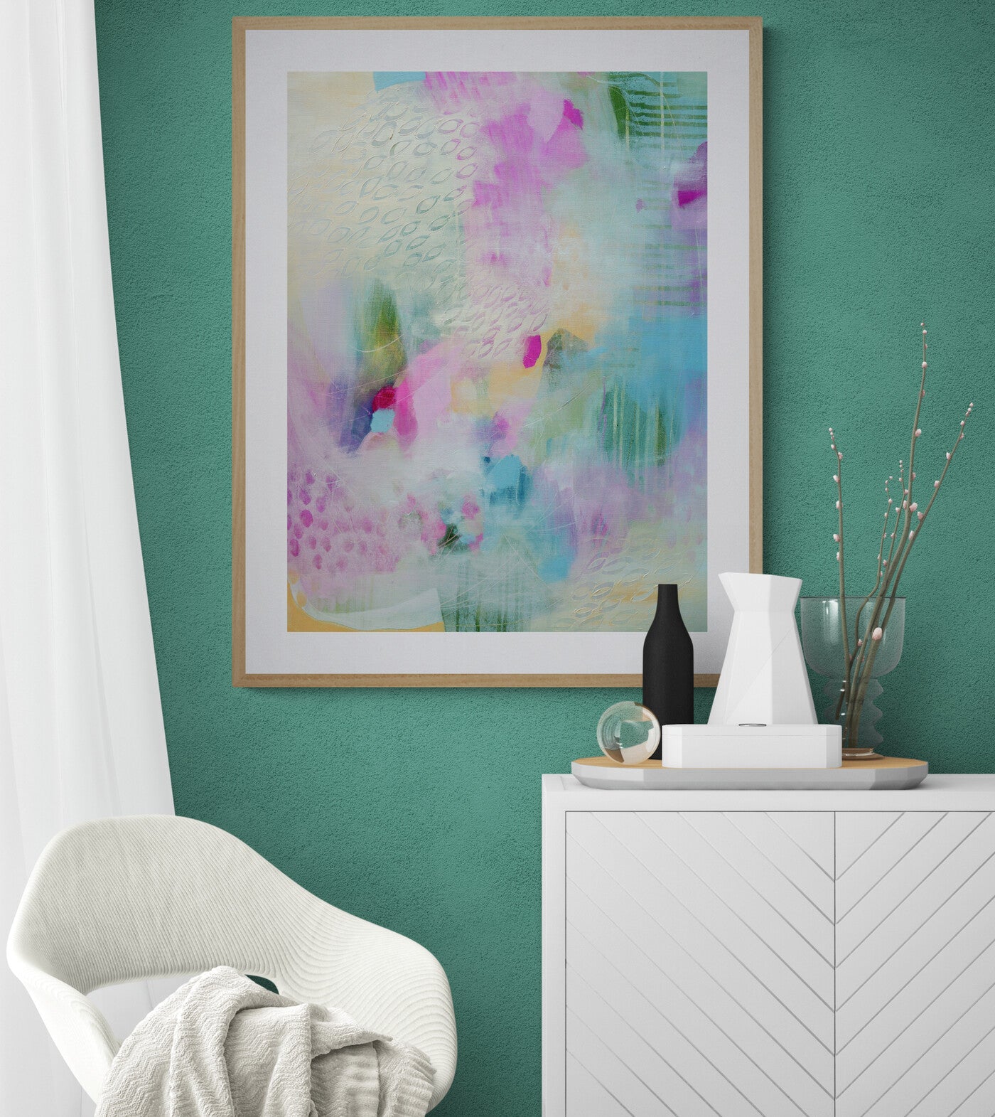 Vibrant Abstract Art Giclee Print on Stretched Canvas or Fine Art Paper - IL20