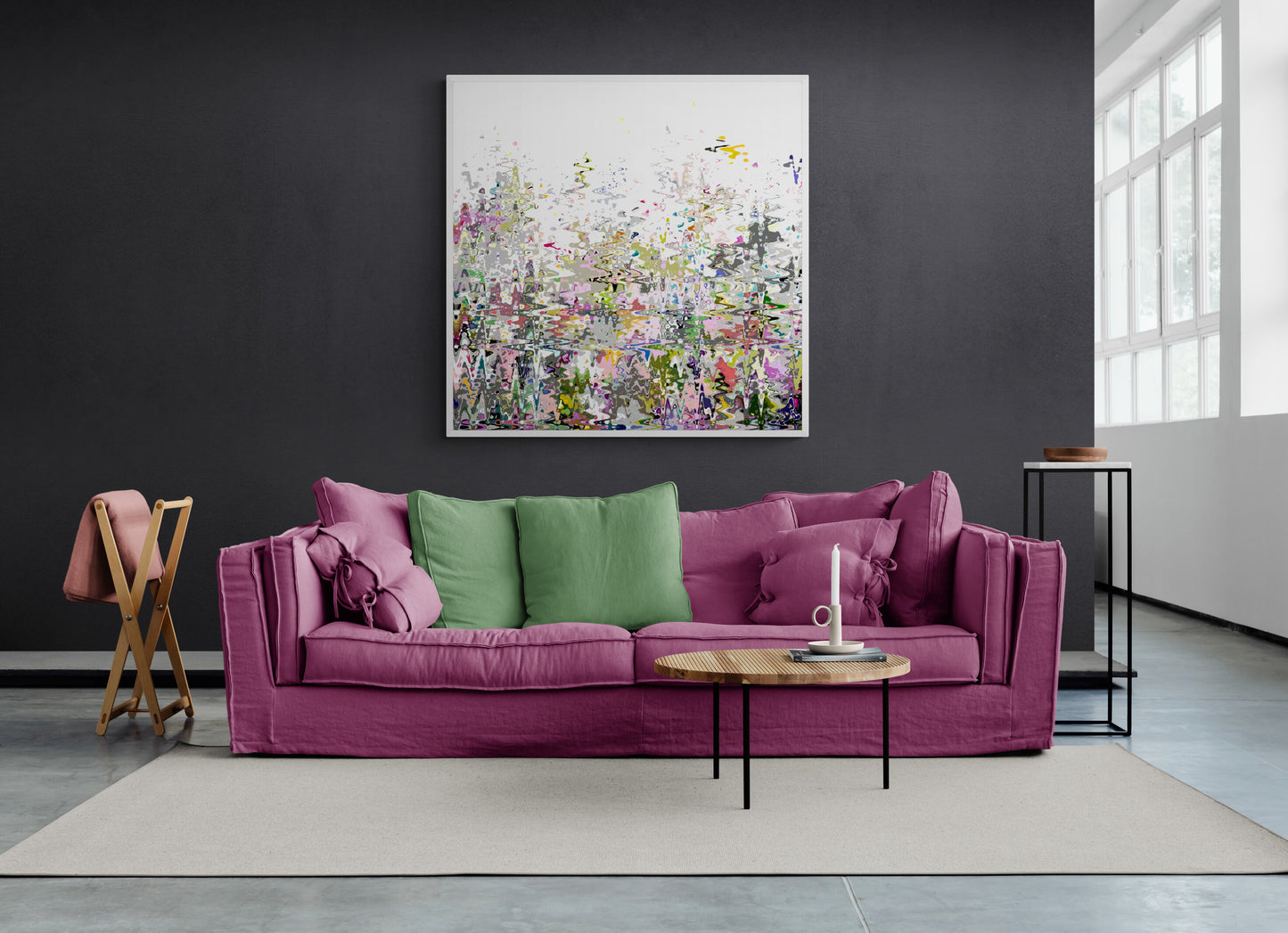Multicoloured Wavy Abstract Art Giclee Print on Stretched Canvas or Fine Art Paper - Various Sizes