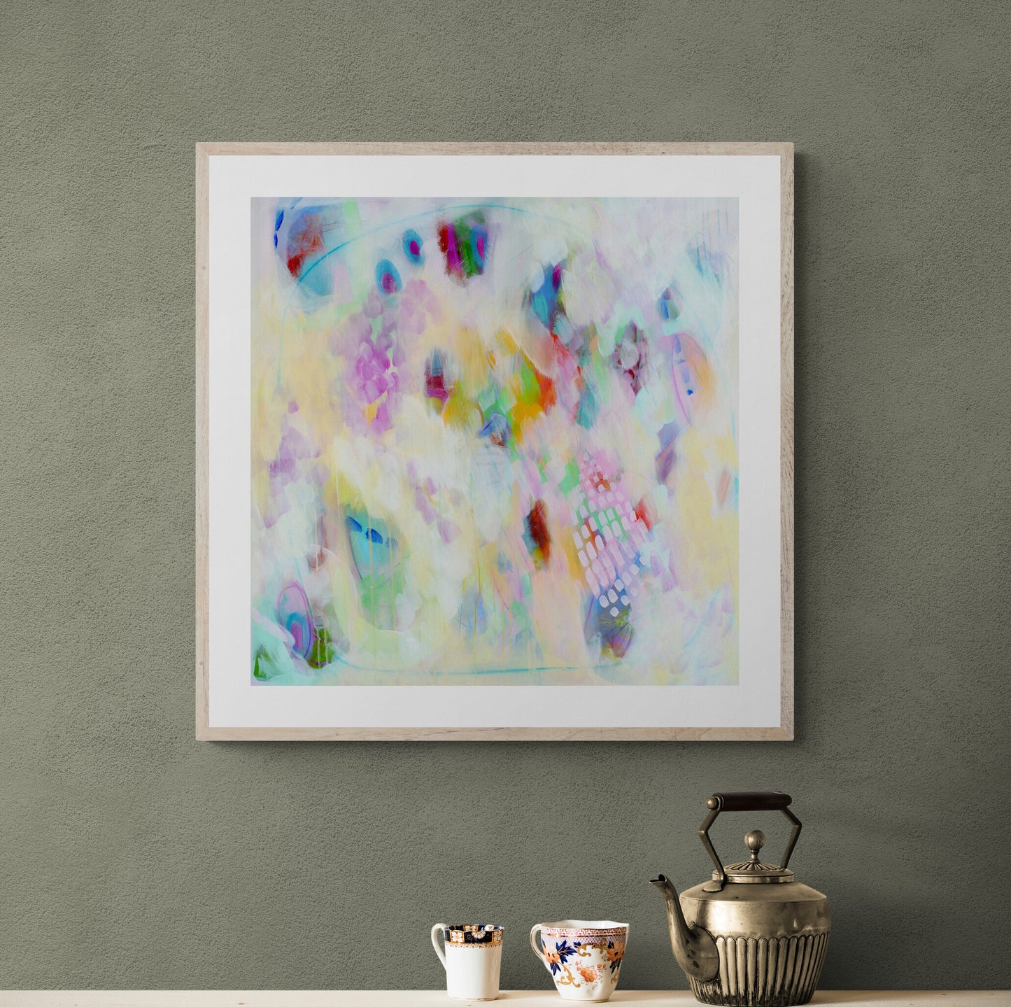 Pastel Colours Abstract Art Giclee Print on Stretched Canvas or Fine Art Paper - IL23