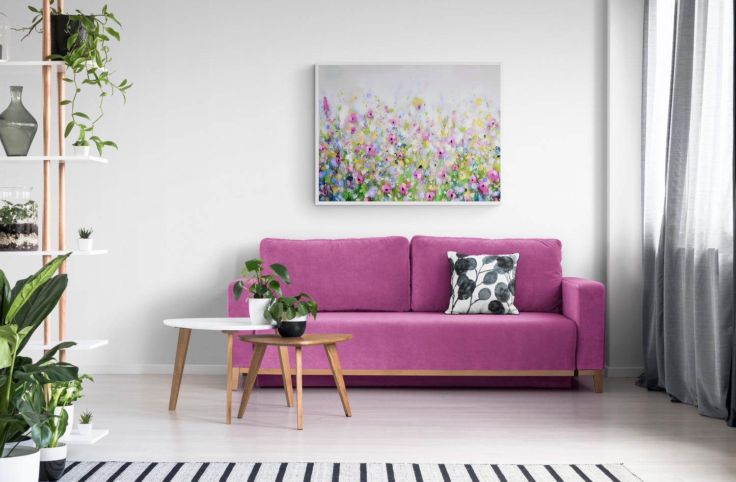 large flower meadow painting print
