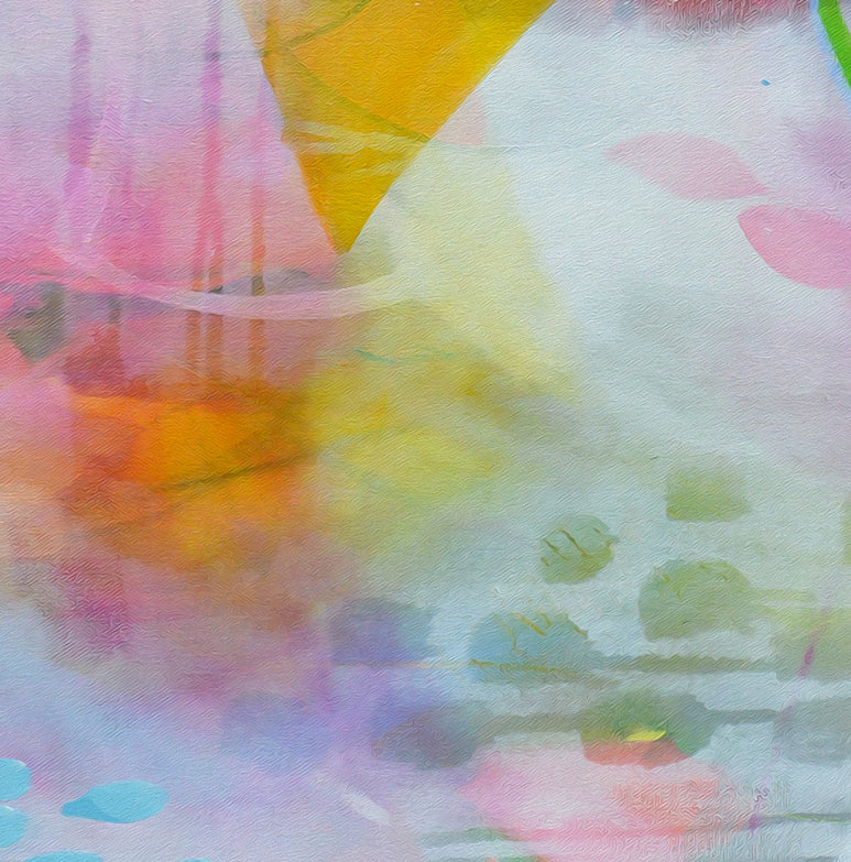 Pink and Blue Expressive Abstract Art - AB40