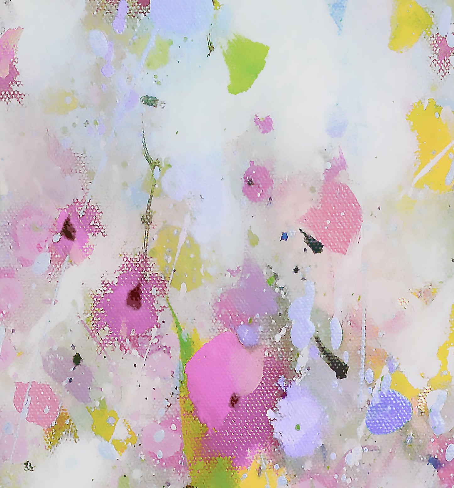 Floral Meadow Art Giclee Print on Stretched Canvas or Fine Art Paper