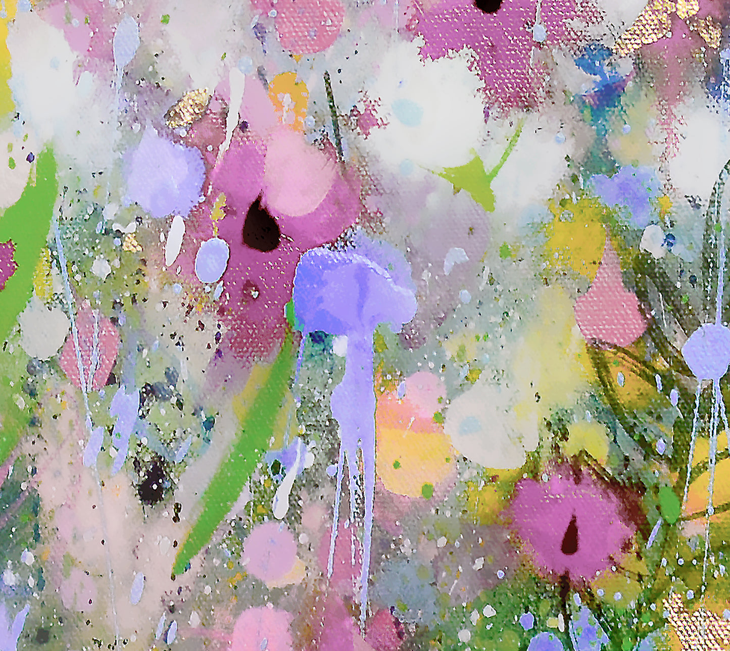 Floral Meadow Art Giclee Print on Stretched Canvas or Fine Art Paper