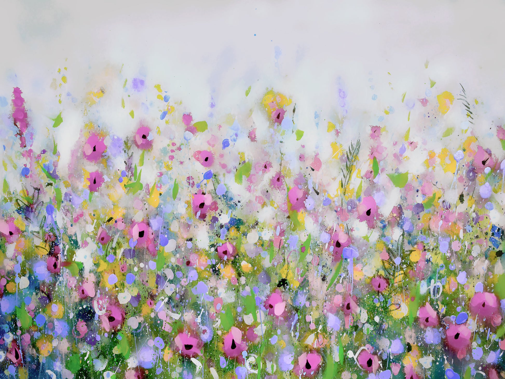 abstract floral meadow art