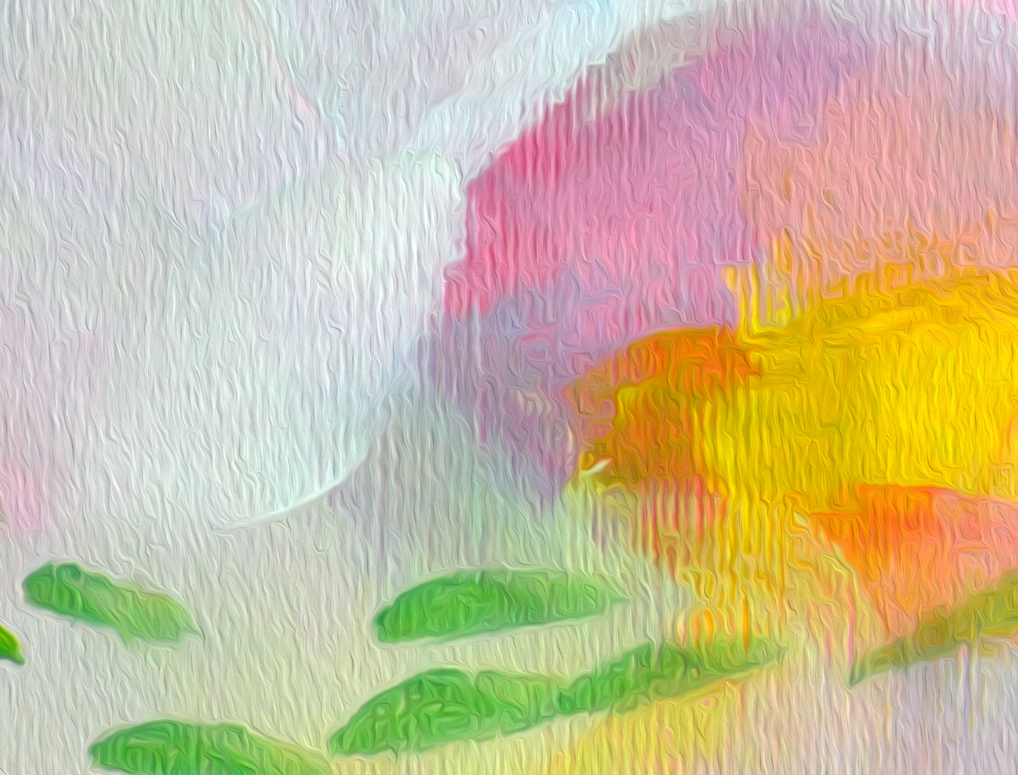 Green and Pink Abstract Art Giclee Print on Stretched Canvas or Fine Art Paper - Various Sizes