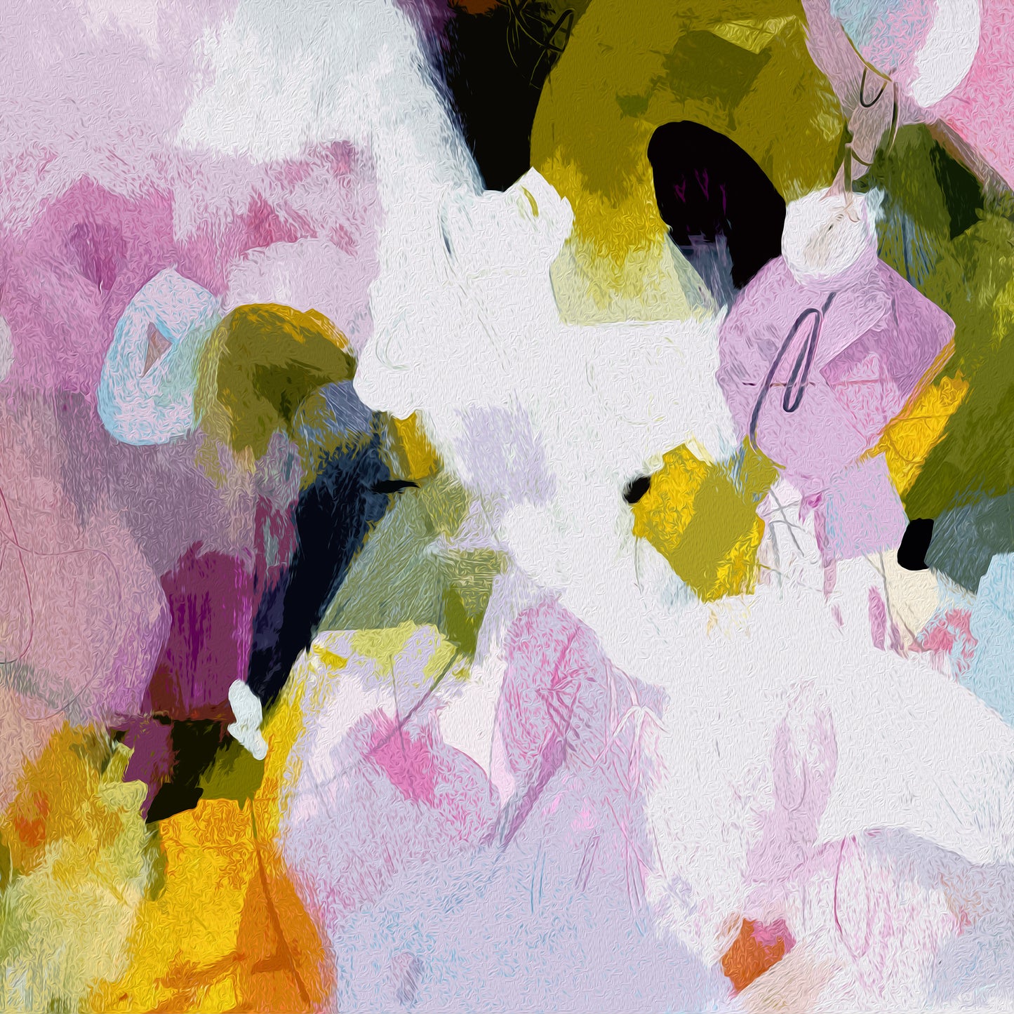 Purple and Green Abstract Art Giclee Print on Stretched Canvas or Fine Art Paper - CAO1