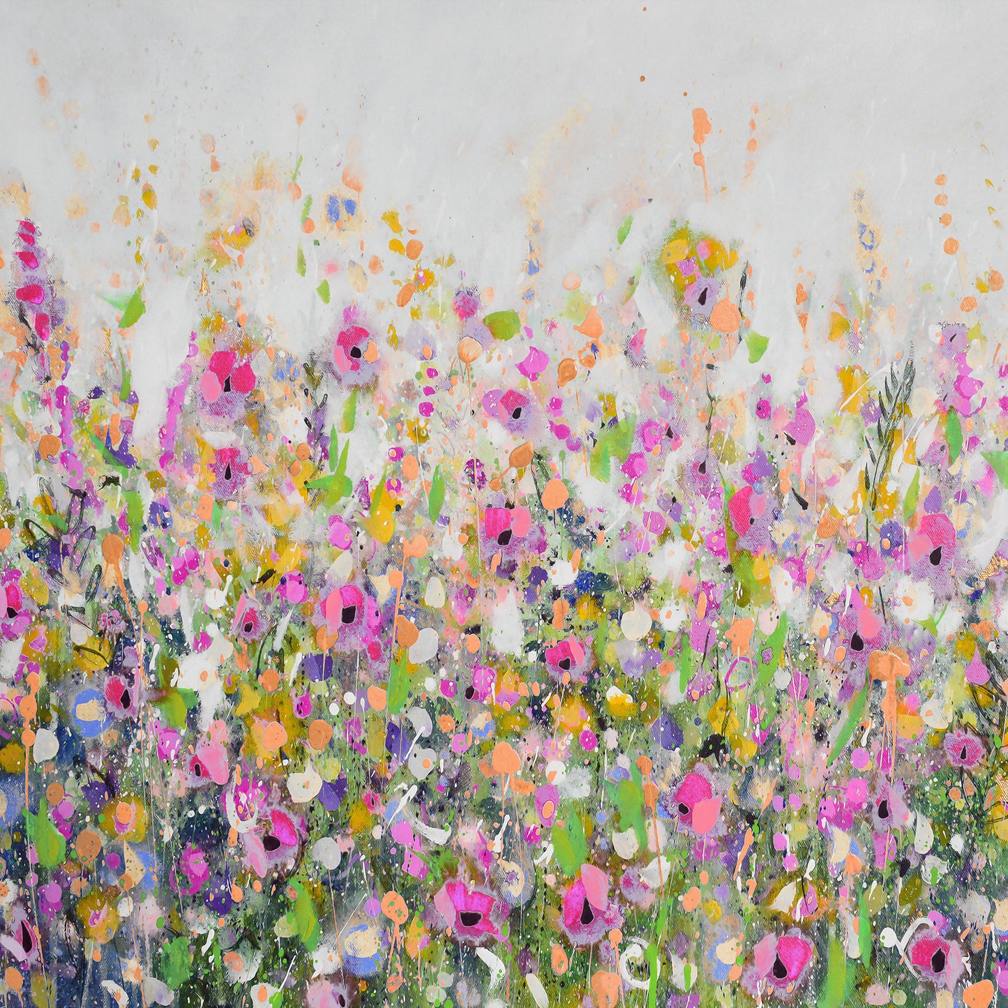 Pink and Orange Floral Meadow