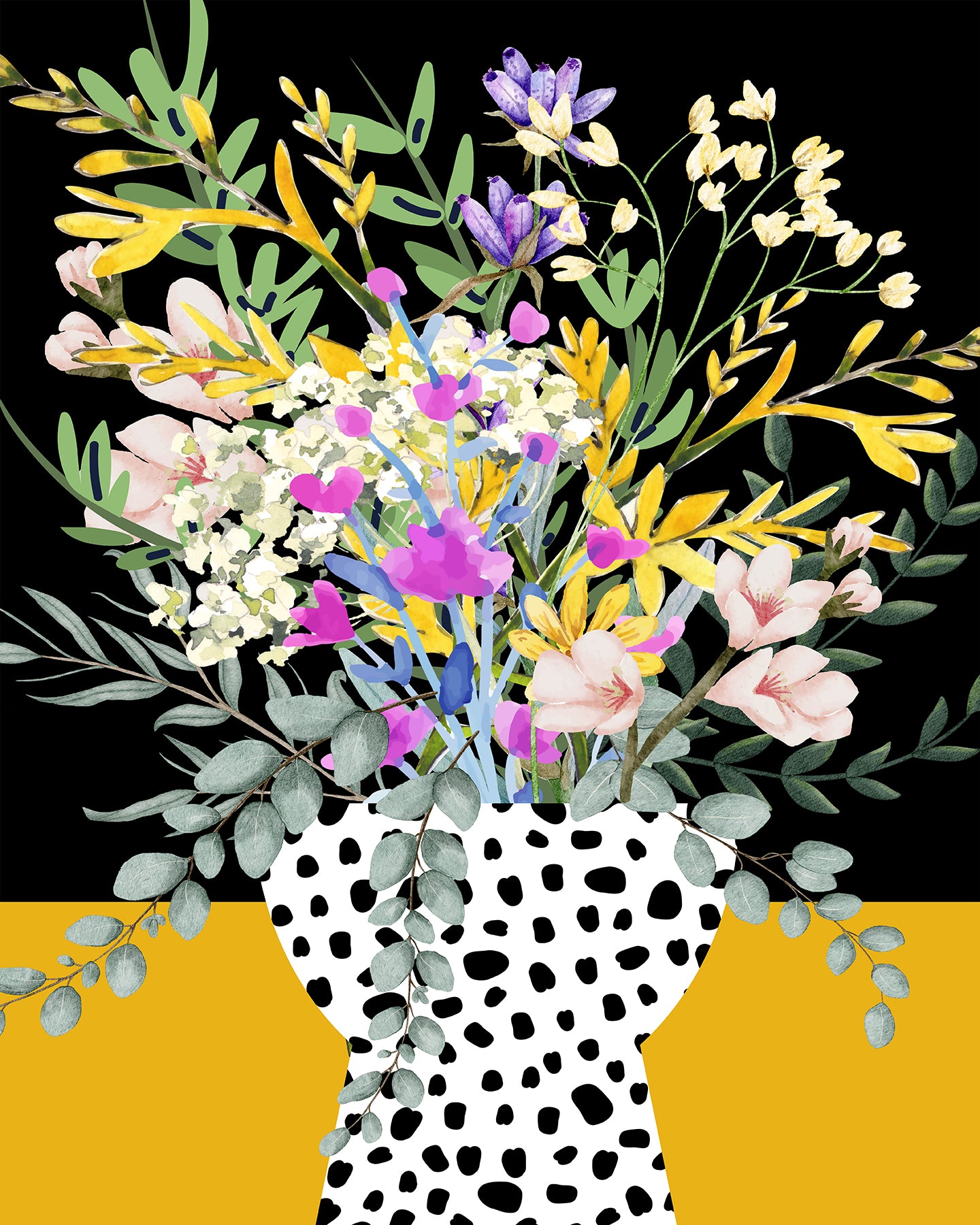 Dark Floral Quirky Still Life Print - Digital Download
