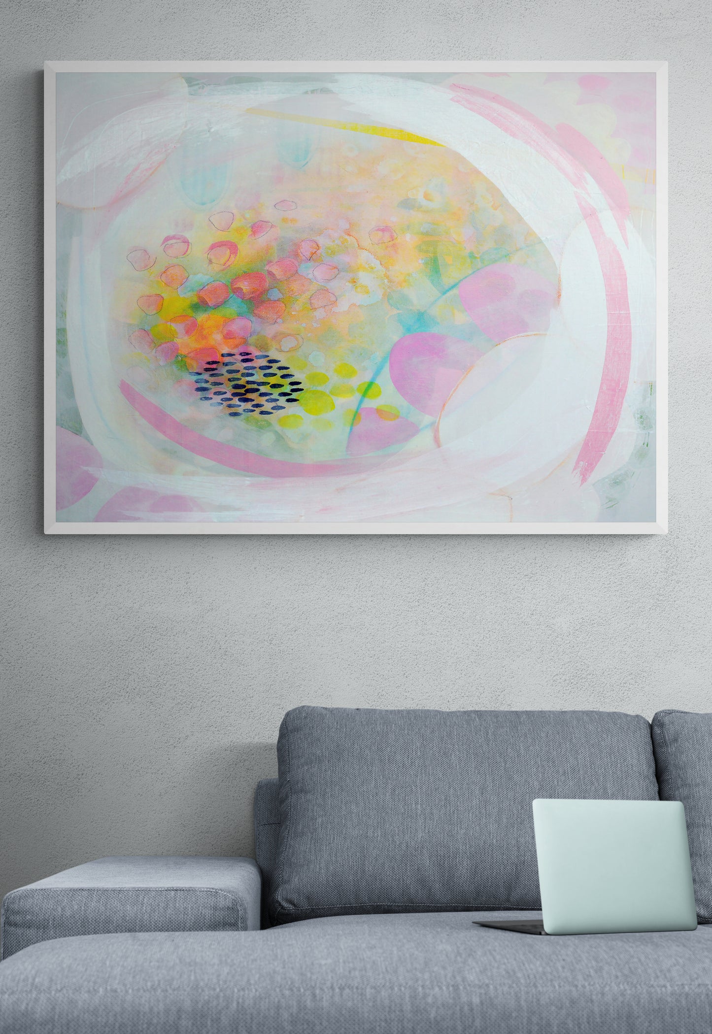 Pink Abstract Art Giclee Print on Stretched Canvas or Fine Art Paper - IL15