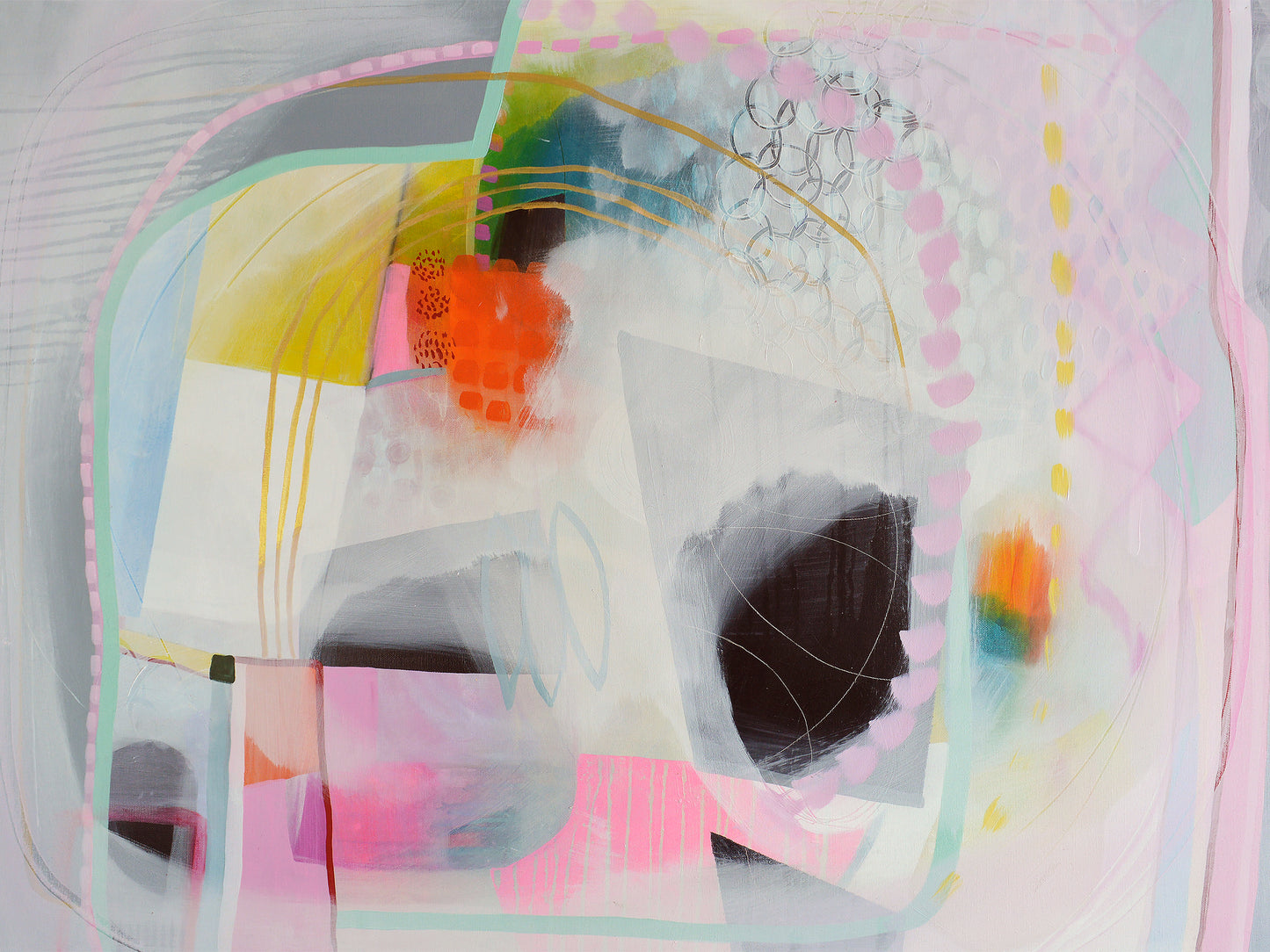 Colourful Contemporary Multicoloured Abstract Wall Art Print