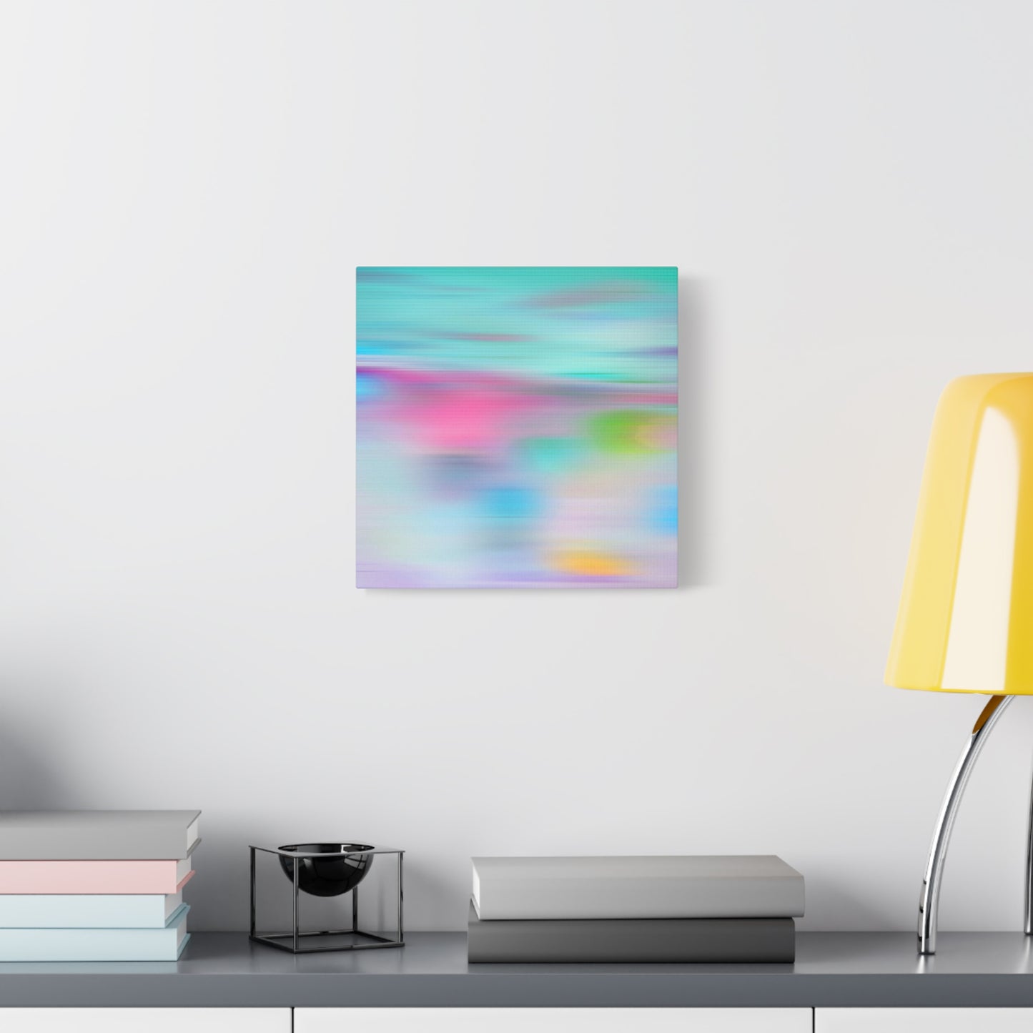 Pink Blue Abstract Landscape Canvas