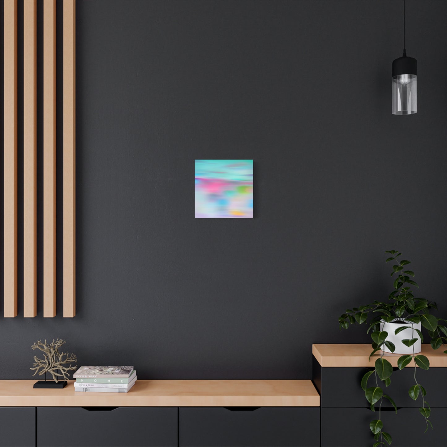 Pink Blue Abstract Landscape Canvas