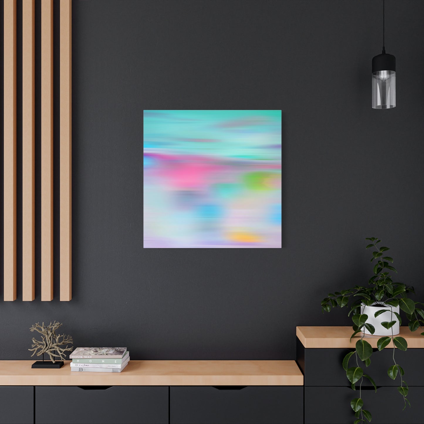 Pink Blue Abstract Landscape Canvas