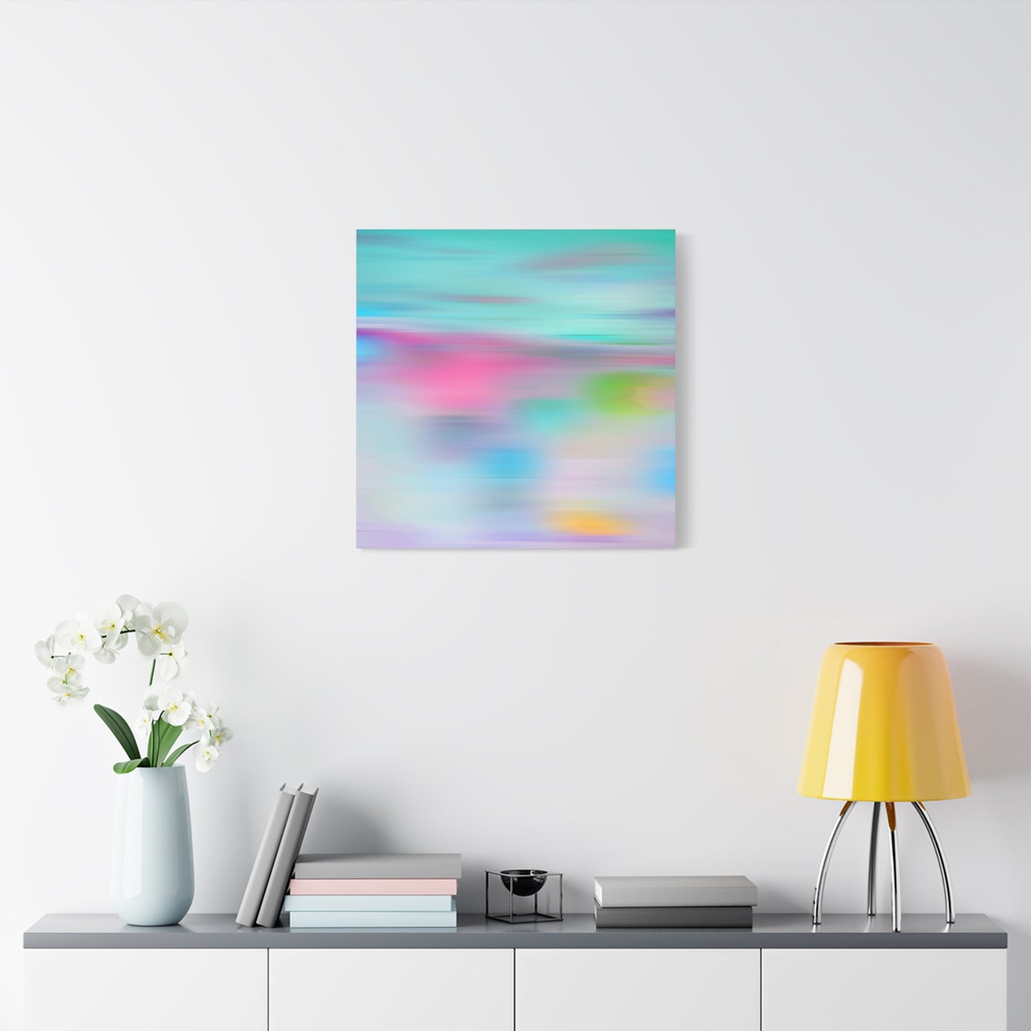 Pink Blue Abstract Landscape Canvas