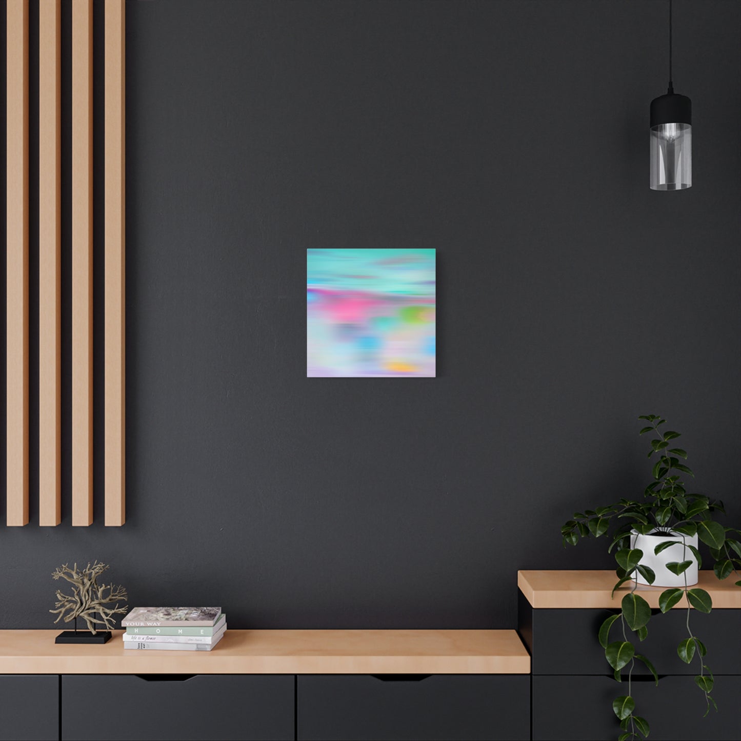 Pink Blue Abstract Landscape Canvas