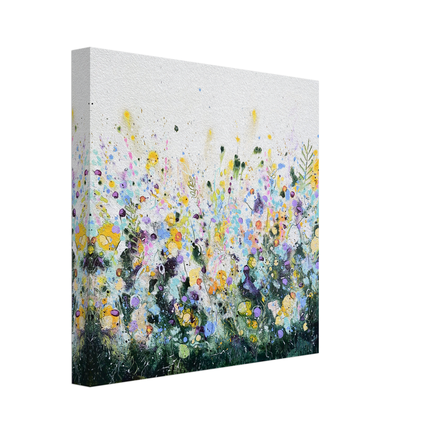 August Afternoon Impressionist Floral Meadow Canvas