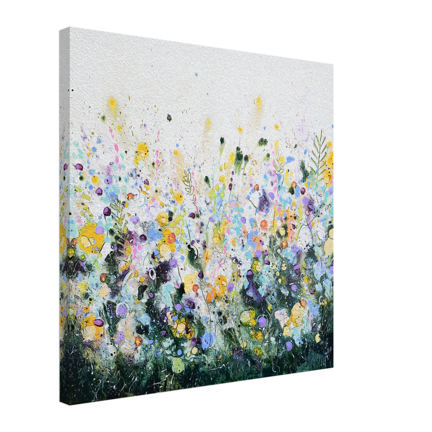 August Afternoon Impressionist Floral Meadow Canvas