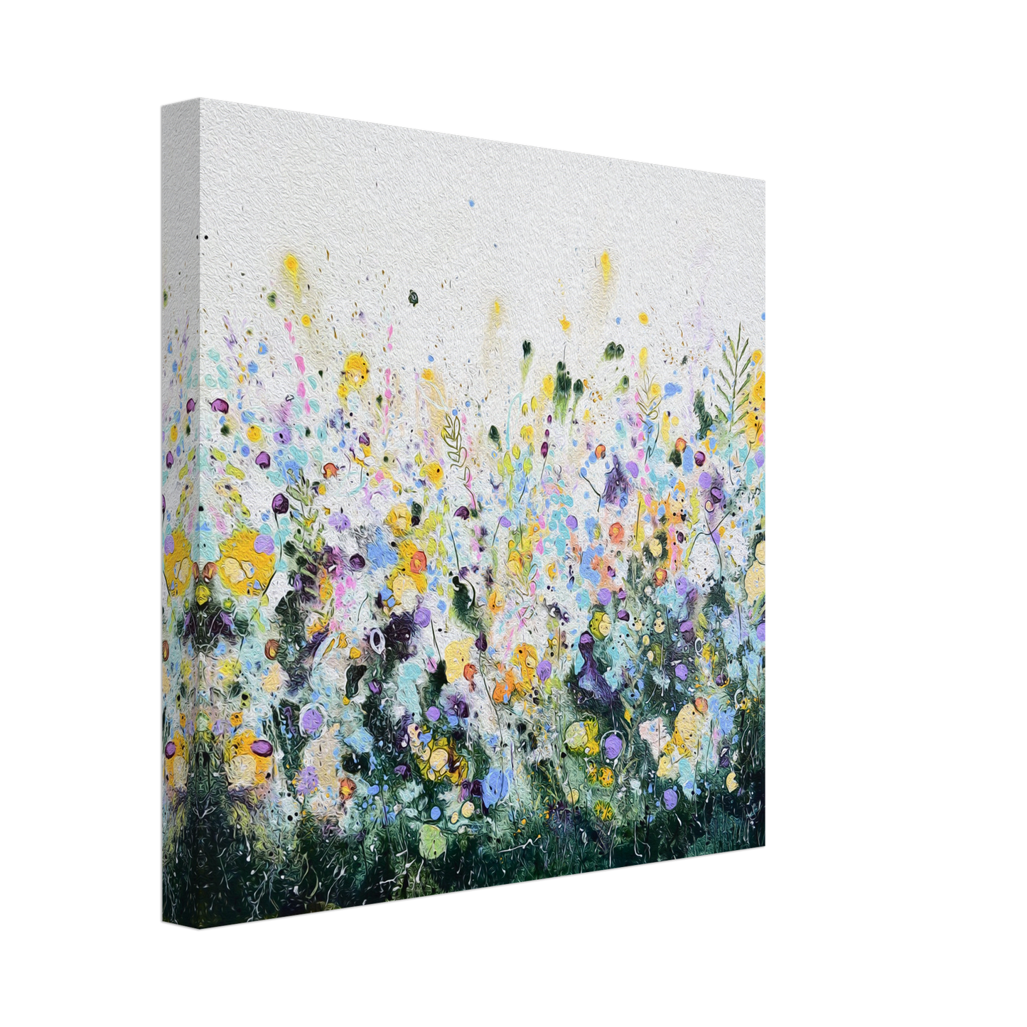 August Afternoon Impressionist Floral Meadow Canvas