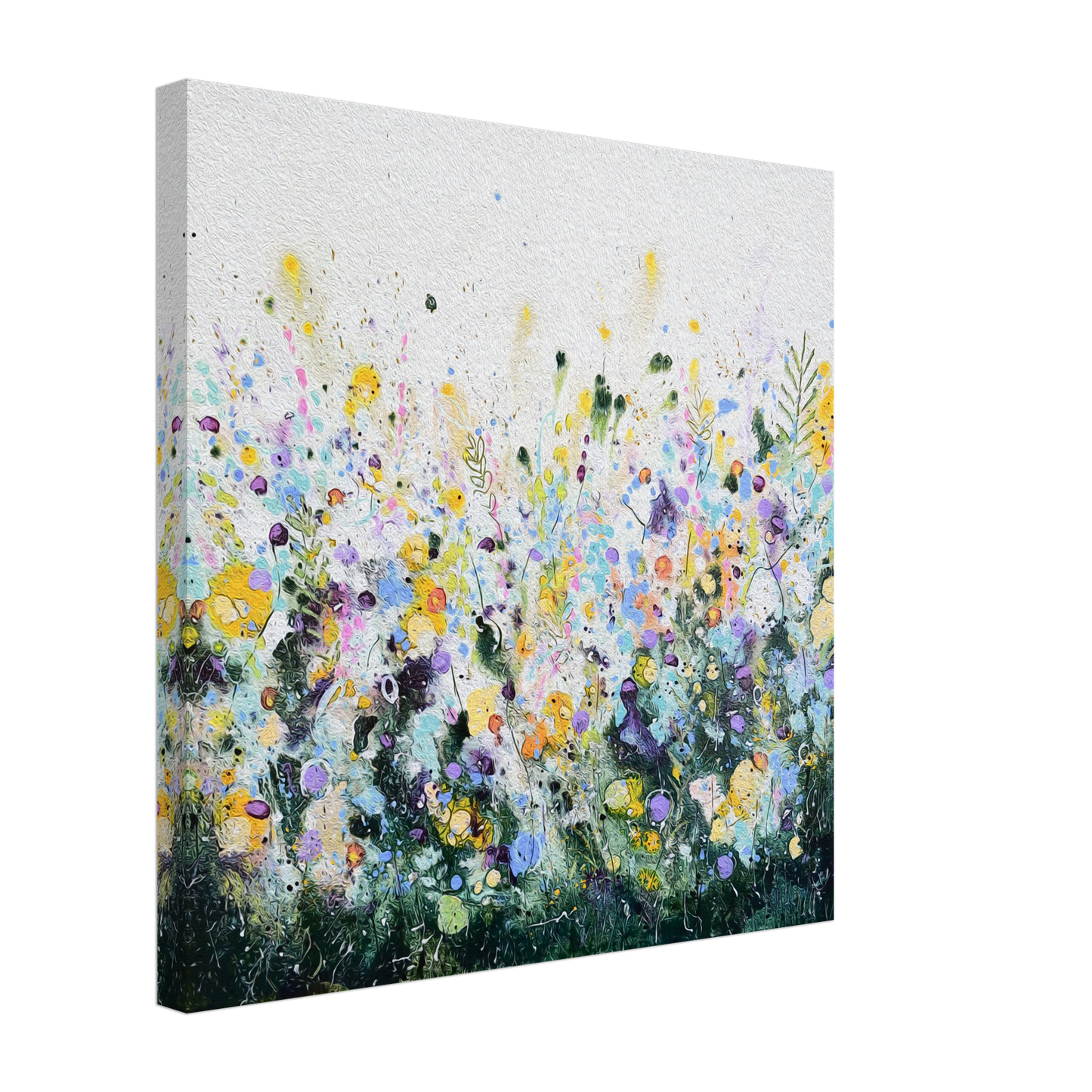 August Afternoon Impressionist Floral Meadow Canvas