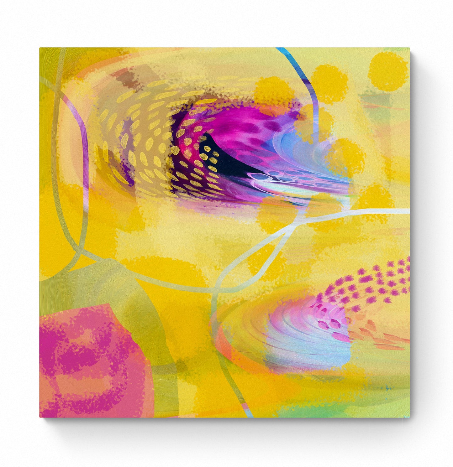 Yellow Abstract Art Giclee Print on Stretched Canvas or Fine Art Paper - Various Sizes