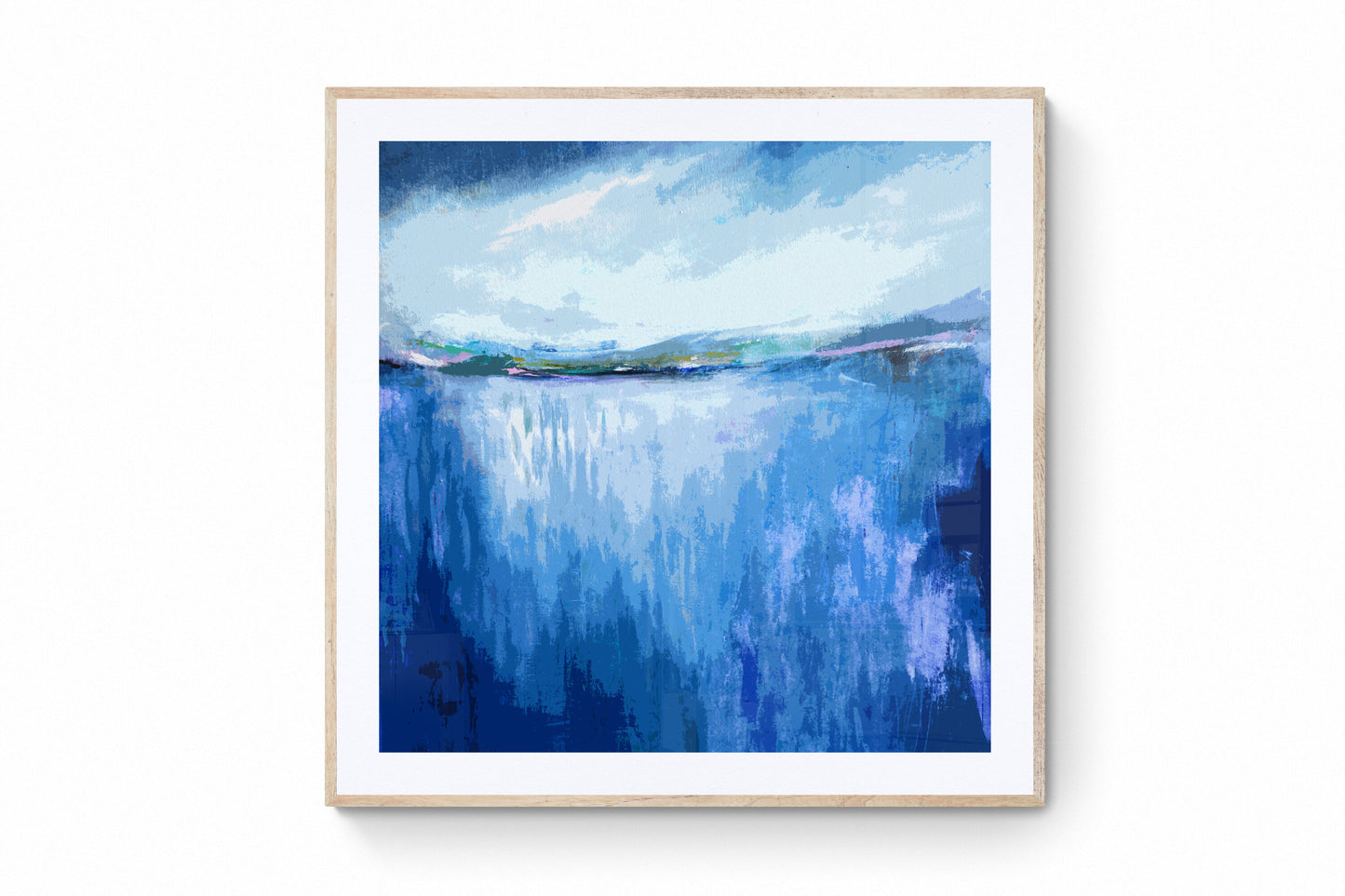 blue landscape art print
