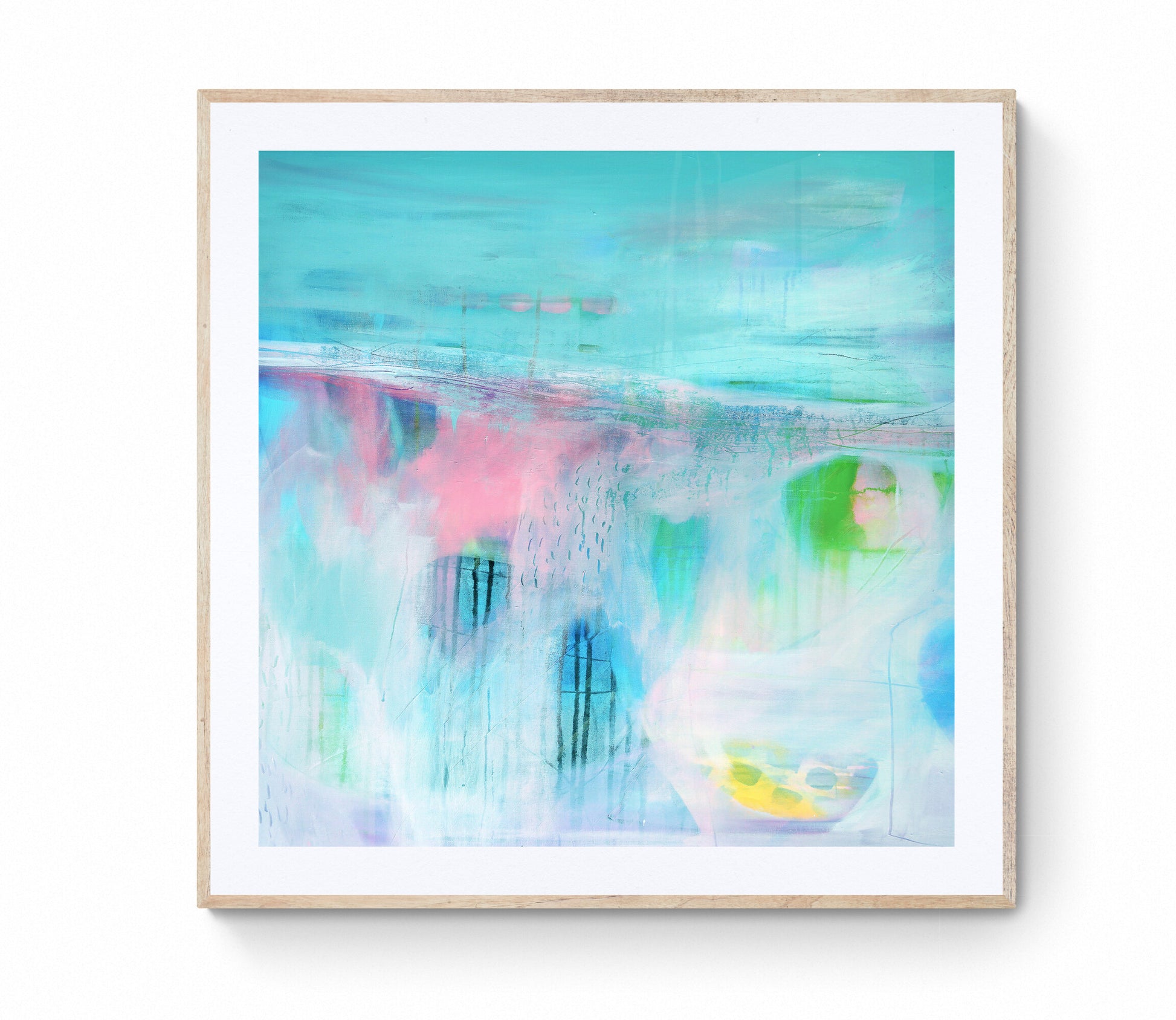 turquoise abstract wall art