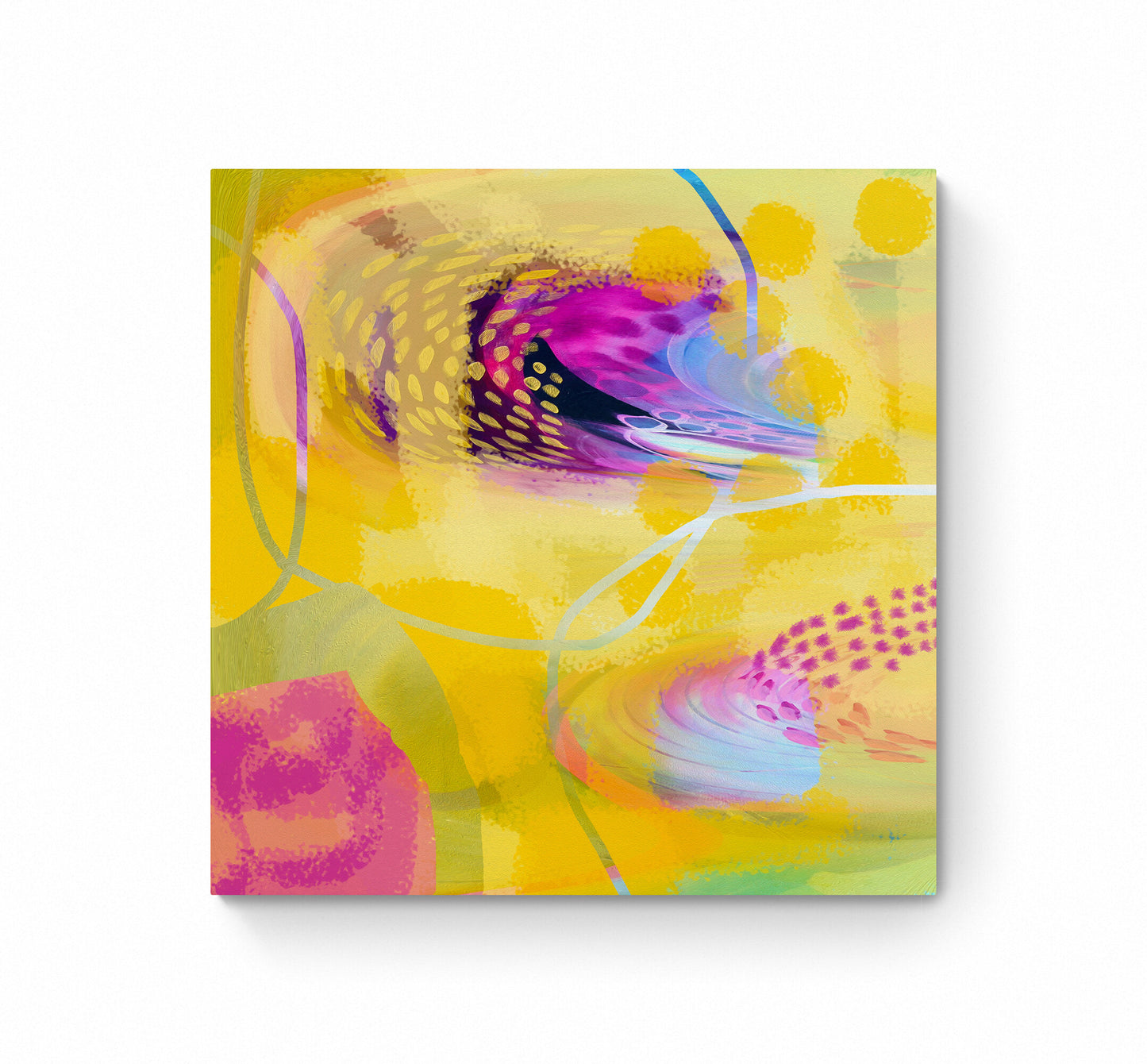 Yellow Abstract Art Giclee Print on Stretched Canvas or Fine Art Paper - Various Sizes