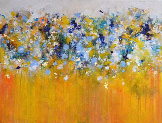 Yellow Blue Strata - Original Painting