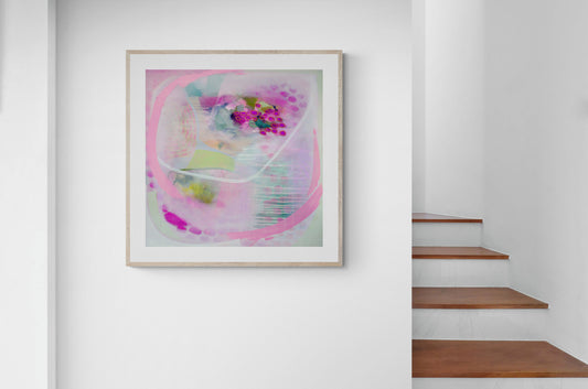 Pink Abstract Art Giclee Print on Stretched Canvas or Fine Art Paper