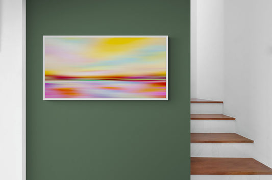 Colourful Abstract Landscape Wall Art Giclee Print on Stretched Canvas