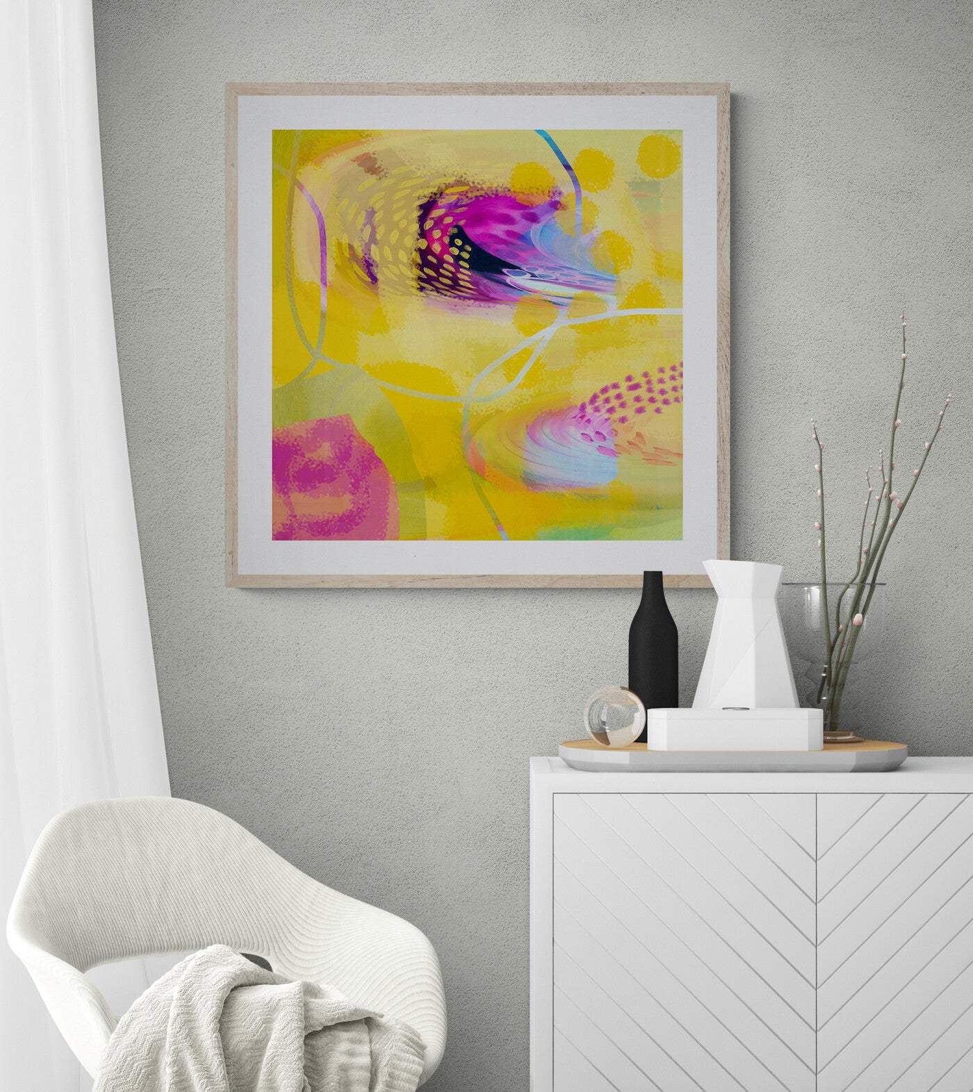 Yellow Abstract Art