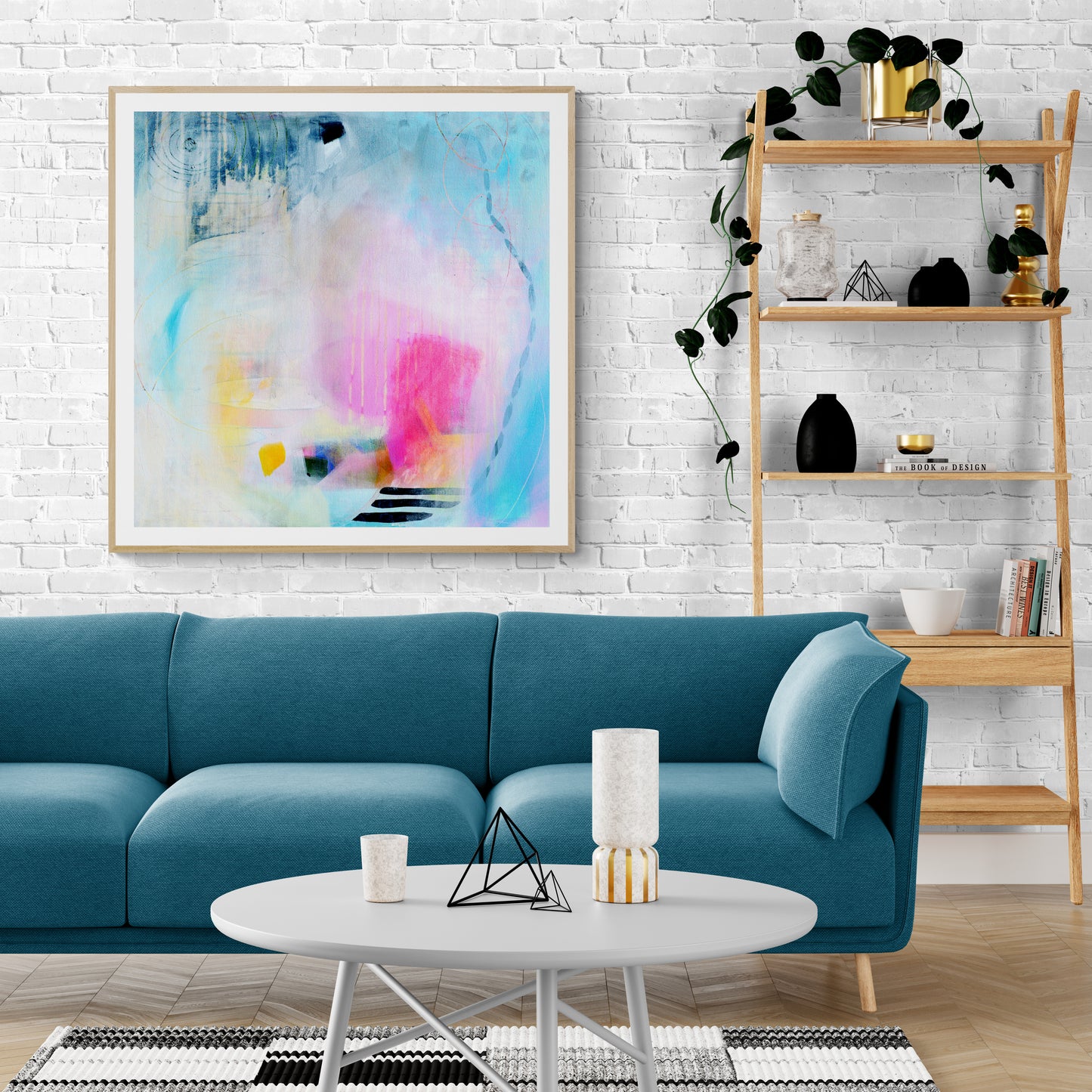 Large Colourful Abstract Art Print on Stretched Canvas or Fine Art Paper - Various Sizes