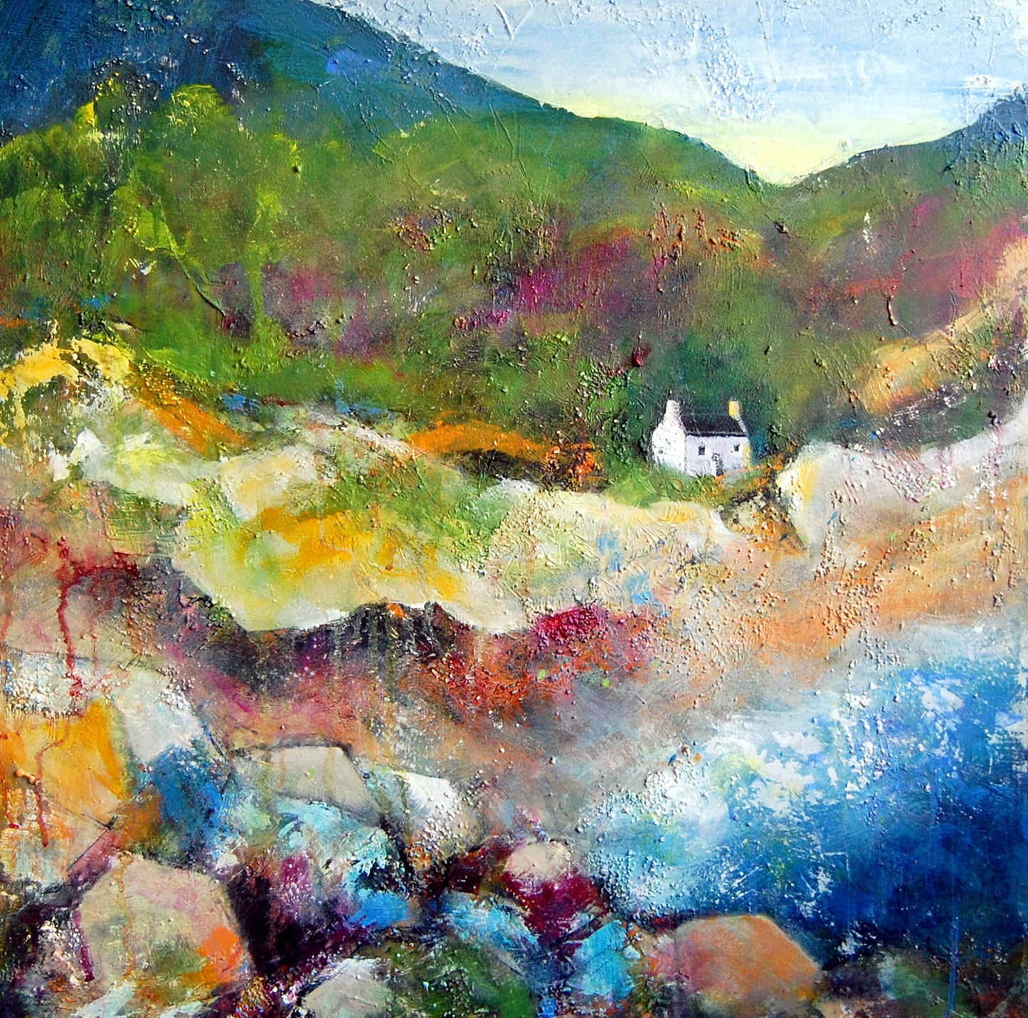 Croft By The Beach - Original Abstract Landscape Painting