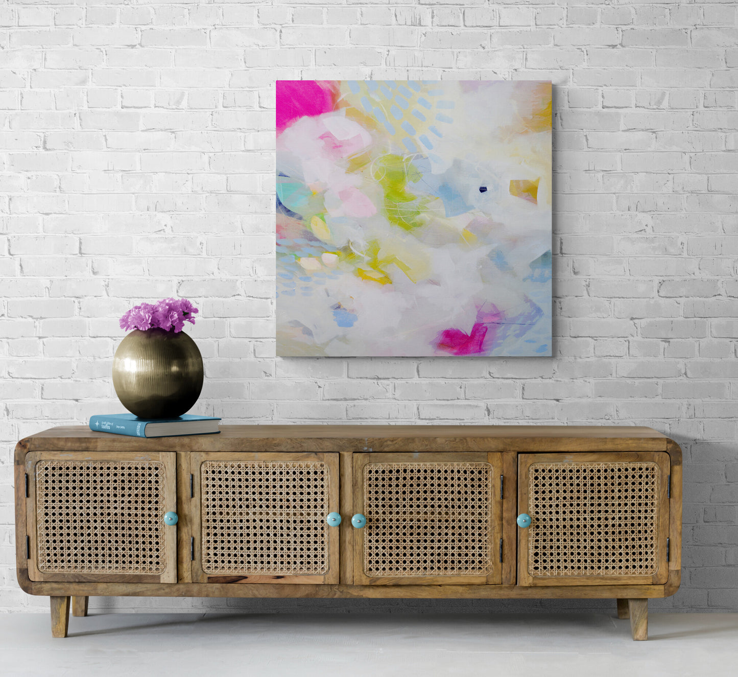 Pastel Abstract Canvas Wall Art Print - Candy
