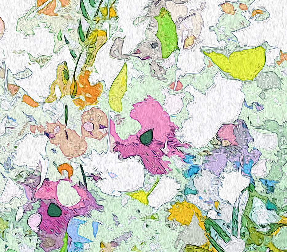 Floral Meadow Panoramic Canvas Print Wall Art - JBS1