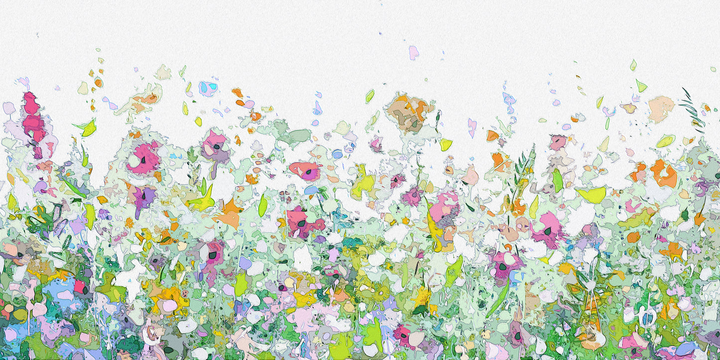 floral meadow art print spring colours
