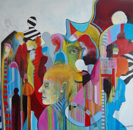 Moving Between Worlds - Original Abstract Figurative Painting