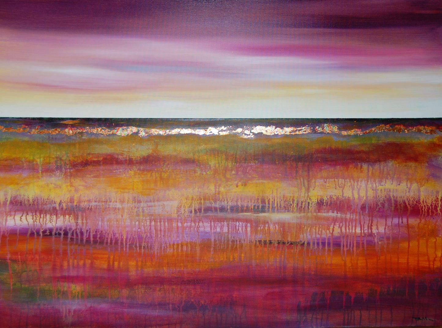 Purple Landscape - Original Abstract Landscape Painting