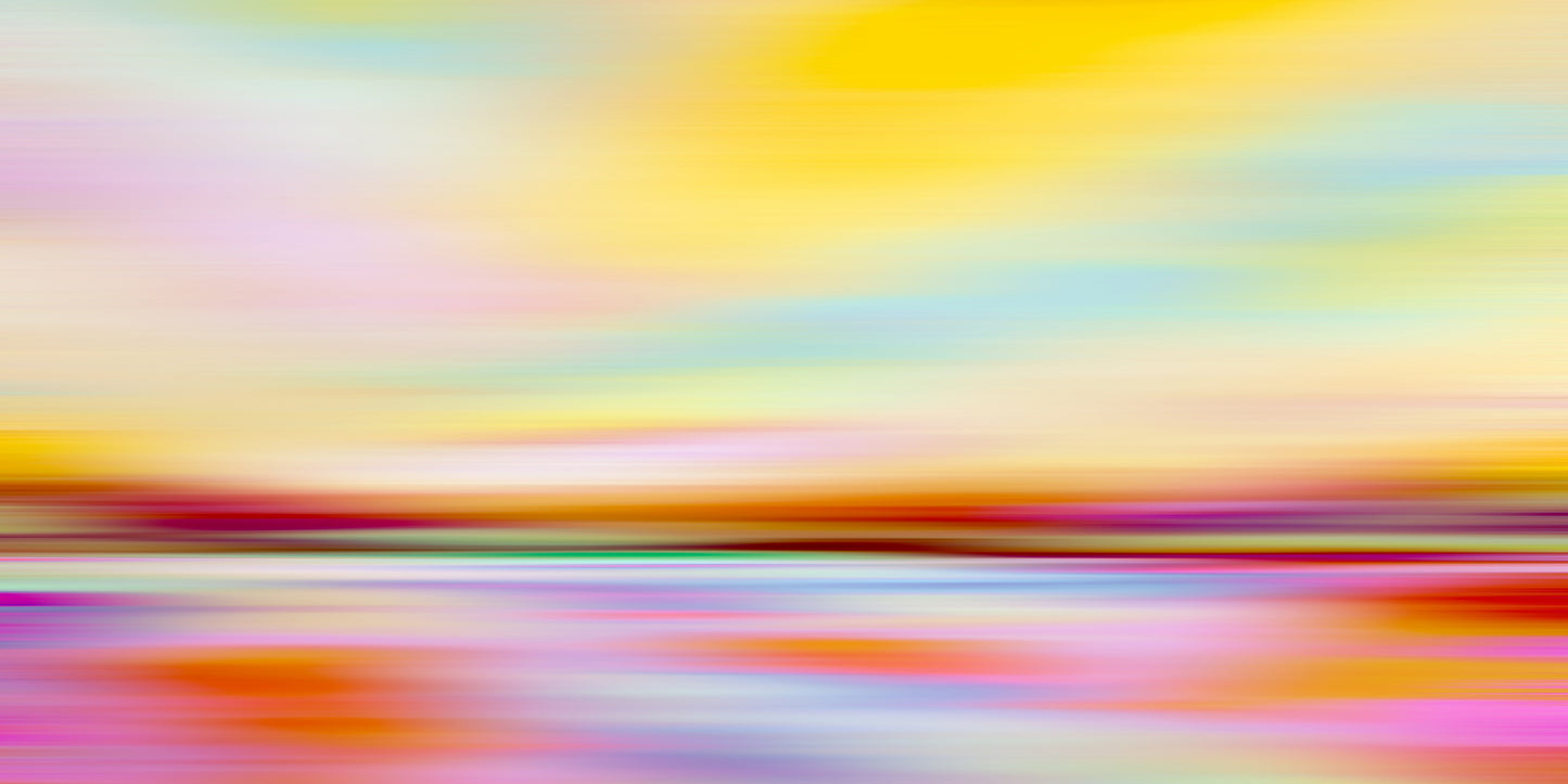 Colourful Abstract Landscape Wall Art Giclee Print on Stretched Canvas
