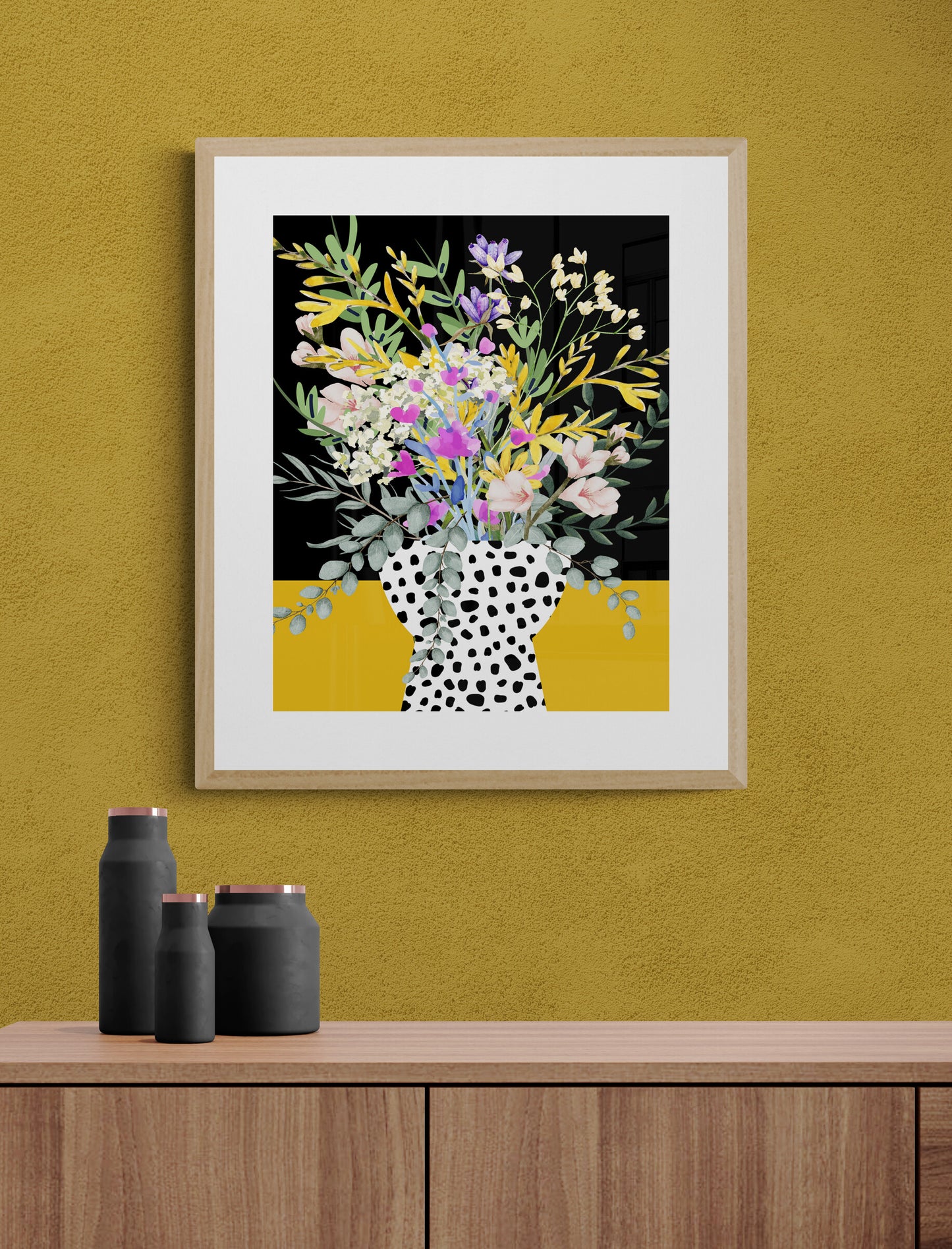 Dark Floral Quirky Still Life Print - Digital Download
